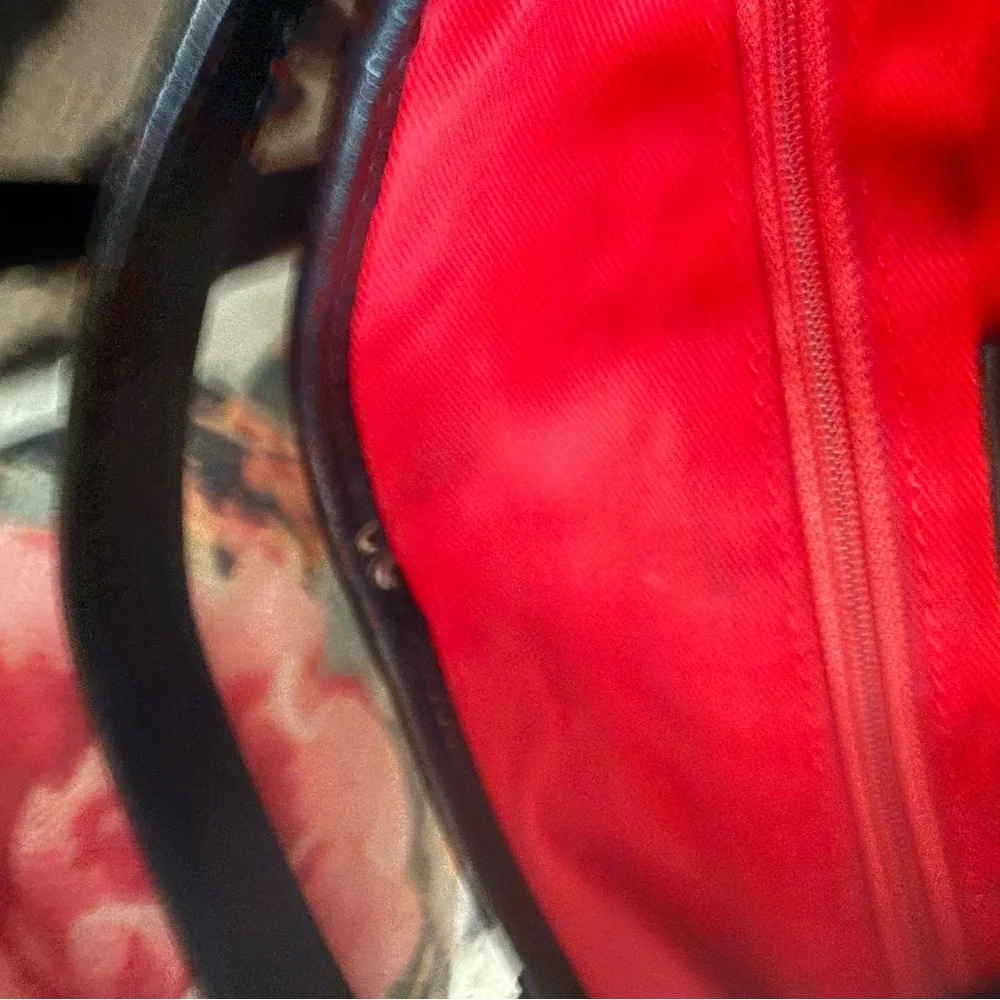 Dooney & Bourke Black & Cream Zebra-Print Tote with Red Lining - Picture 6 of 9